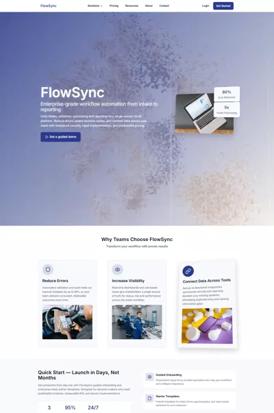 Flowsync website thumbnail